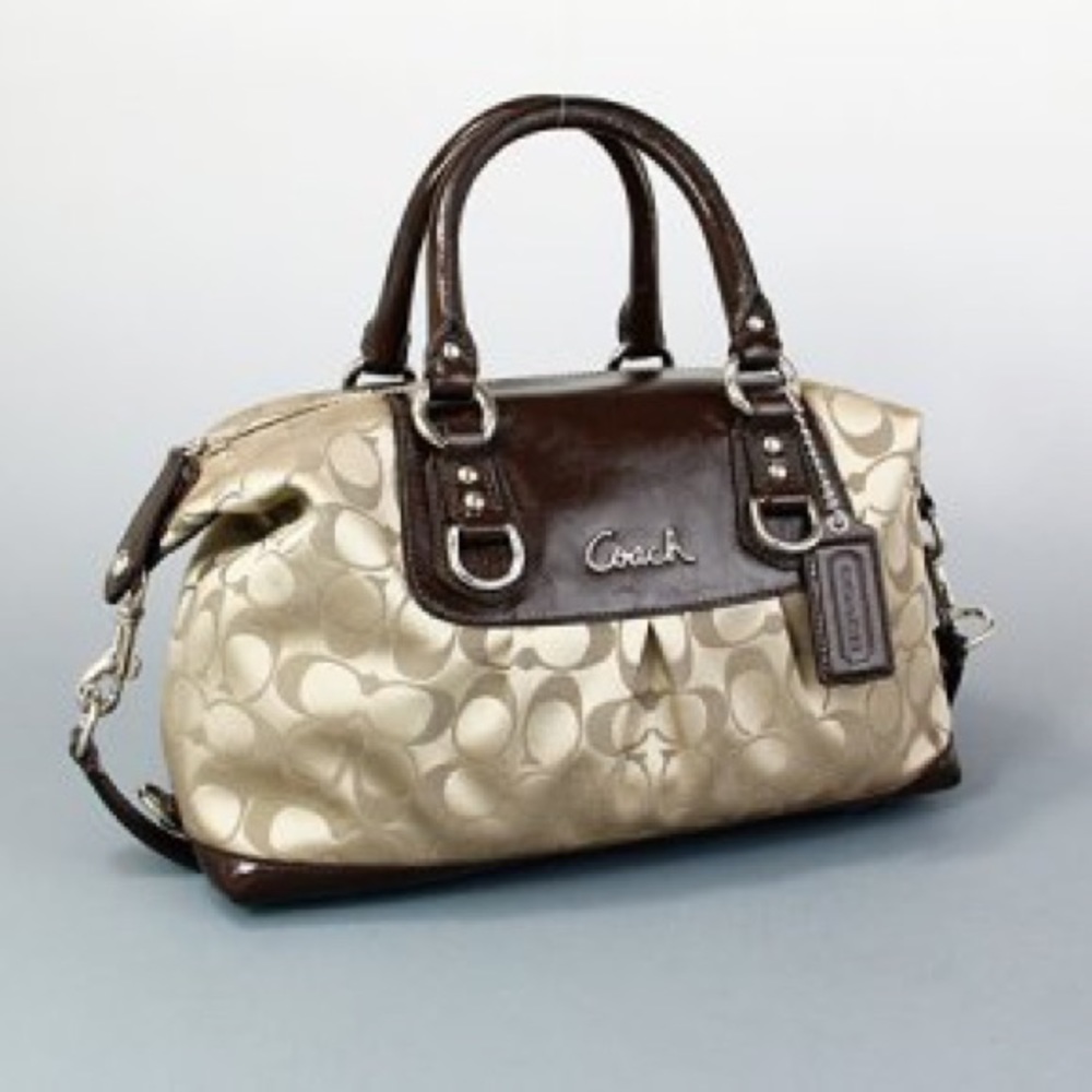 NWT Coach Ashley Signature Satin Satchel F15443